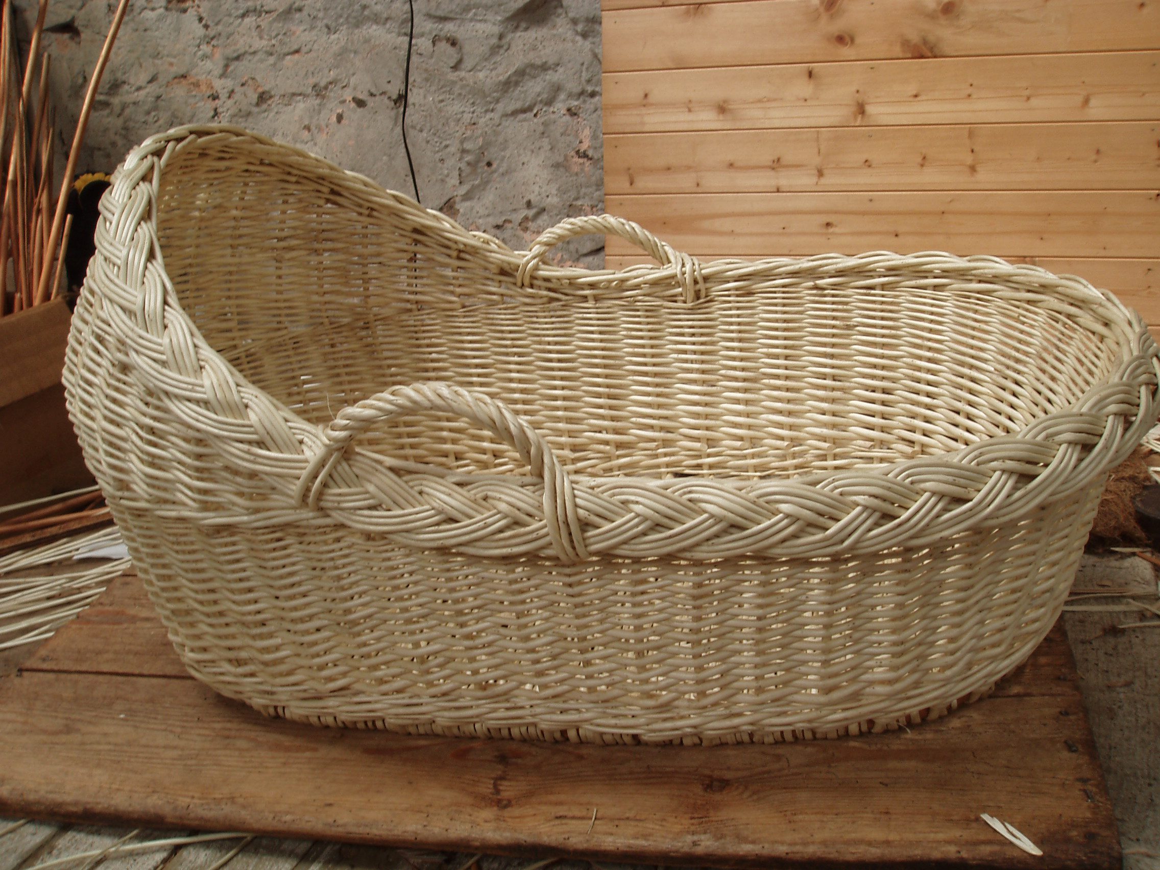 moses basket in living room