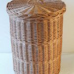 round linen basket in buff willow
